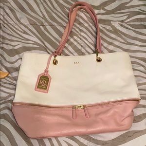 Ralph Lauren Purse, pink and white
